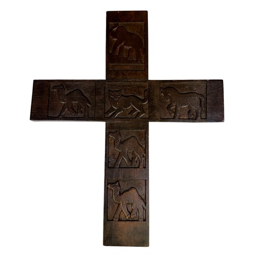 Carved animals relief wooden - carved,