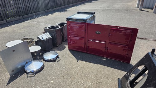 Red oven aga cooker - oven,