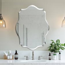 60X80cm Irregular Wall Mirror Scalloped Beveled Edge Polished Sliver Mirror Hall