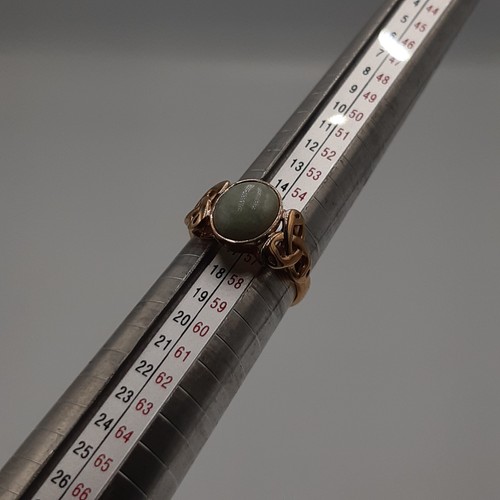 Vintage 14k yellow gold jade - yellow,
