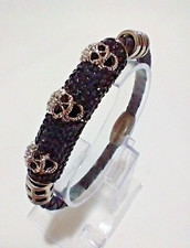 Butler and Wilson Silver & Black Crystal Skull Bangle Halloween