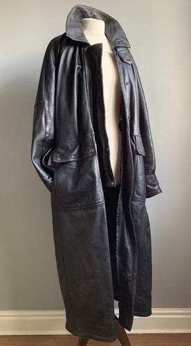 Long leather trench - trench, 42