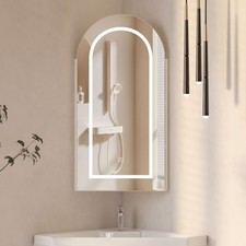 Corner Bathroom Cabinet with Mirror 3-Color Medicine Cabinet with Storage 40x80