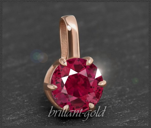 Gold ruby pendant - with, 1.90ct