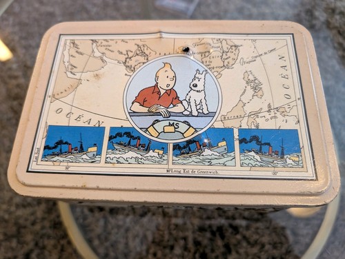 Tintin storage tin vintage - tintin,
