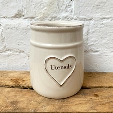 Love Heart Utensil Pot Ceramic