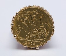 1913 Gold Half Sovereign & 9ct