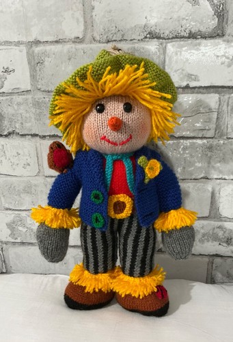 Hand knitted scarecrow soft - knitted,