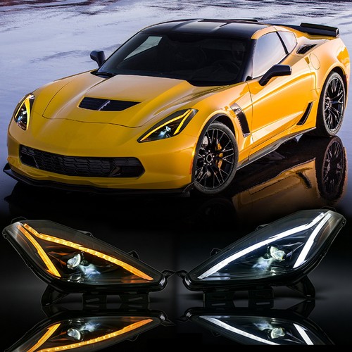 Pair led projector headlights - led,