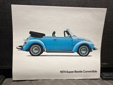 ORIGINAL CAR DEALERSHIP BROCHURE VINTAGE 74 VOLKSWAGEN SUPER BEETLE CONVERTIBLE