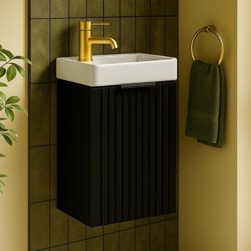 Black vanity unit cloakroom - black,
