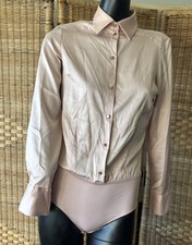 Zara Shirt Bodysuit Pink Silky