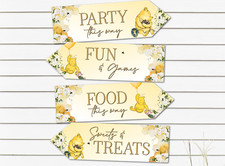 4 Winnie the Pooh Party Arrows Honey Bee Birthday Christening Baby Shower Party