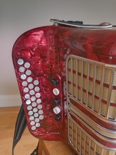 Hohner club 111m Diatonic Accordian   Tuned in C/F  wine colour, case included