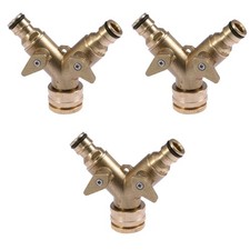 3pcs Double Garden Tap Connector Adaptor Solid Brass Tap Adapter