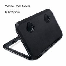 606x353mm Marine Black Deck Access ABS Hatch & Lid for Boat RV Caravan