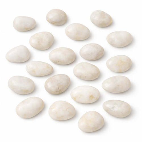 White polished stones 5cm - white, 3-5cm
