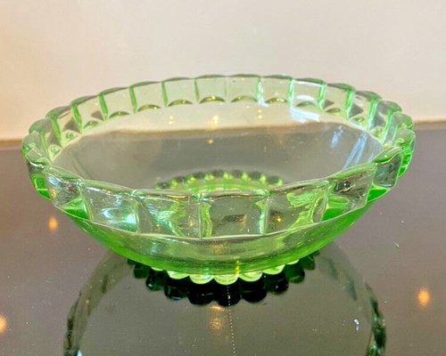 Green glass bowl - bowl,