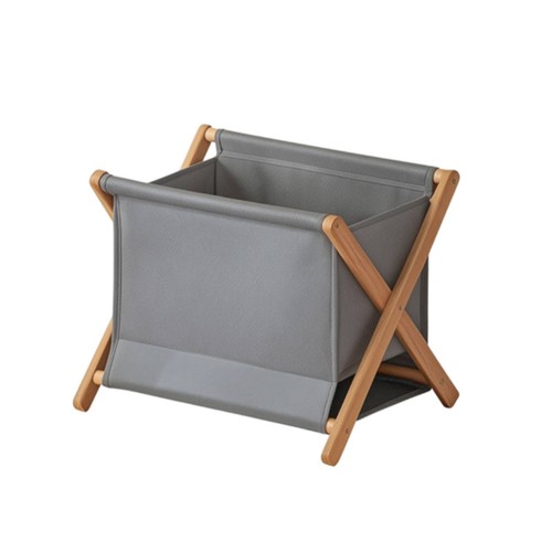 Textile bin with wooden frame - wooden,