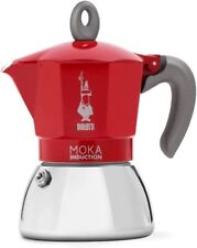 NEW Bialetti Moka Induction 6 Cup Red Coffee Maker Percolator Stove Top Pot