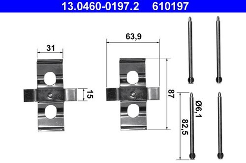 Brake pad accessory kit - accessory, for