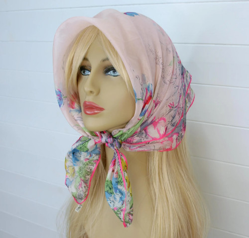 Vintage floral pink silk - vintage,