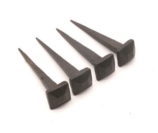 Iron Nails Pack of 4 Hand Forged Black Antique Rustic Square Head Iron Nails Set