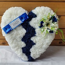 Broken Heart Funeral Flowers Artificial Tribute Wreath Silk Grave Memorial DAD