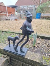 Metal Dog Walker Statue  Cute