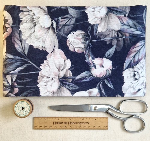 Fabric remnant white - fabric, peony