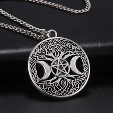 Tree of Life Necklace Pentacle Pentagram Wiccan Good Luck Amulet Pagan Jewelry