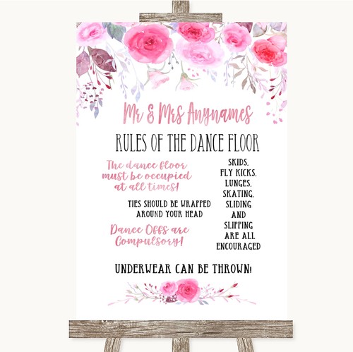 Pink watercolour floral rules - watercolour,