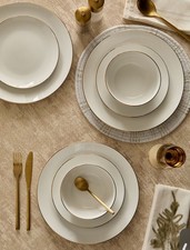 Next 12pc White Nova Gold Rim