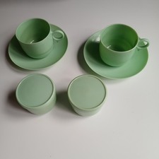 Vintage Bandalasta Bakelite  Picnic Cups, Saucers And Lidded Pots.