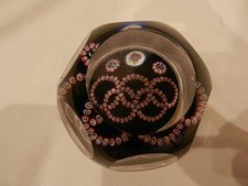 WHITEFRIARS OLYMPIC THEMED GLASS PAPERWEIGHT - 1980 - VGC