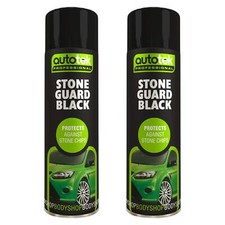 Autotek Stone Black Guard Protects Against Chips Aerosol Spray Paint 500ml x2
