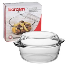 1.5 Litre Pasabahce Casserole Round Glass Oven Dish Lid Bakeware Microwave Safe