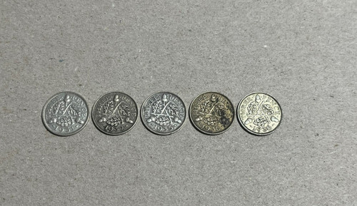 George silver threepence - 5x,