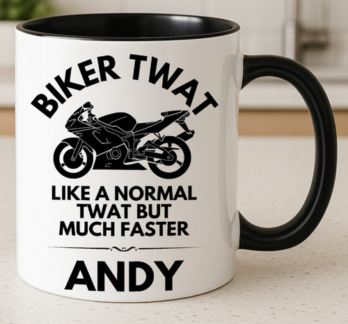 Funny biker mug personalised - mug,