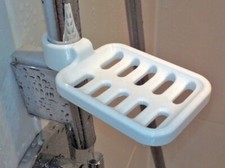 Soap Dish for Shower Rail – 2 Sizes Plastic Soap Holder for Convenient Bathroom