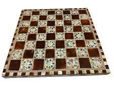 Handmade, Wooden Chess Board, Chess Board, Board Game, Mother of Pearl Inlay 12"