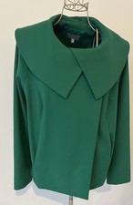 💚 Elegant Green Waterfall Collar Jacket by Per Una (Marks & Spencer) Size 14