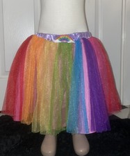 GIRLS AGE 7-8 YEARS RAINBOW TULLE SKIRT GEORGE NO SIGNS OF WEAR