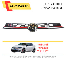 2022 - 25 VOLKSWAGEN VW POLO GTI MK6 FRONT BUMPER LED LIGHT GRILL + RADAR BADGE