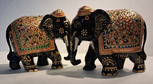 Pair elephants handcrafted - ,