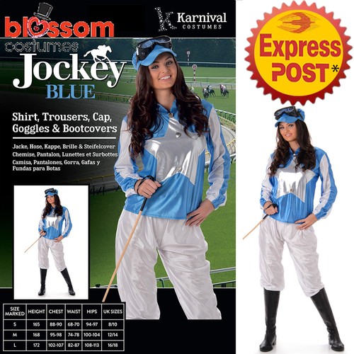Ca218 blue jockey horse rider - jockey,