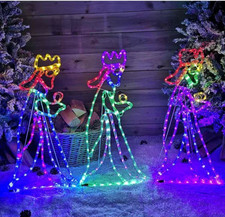 Nativity Three Wise Men Silhouette Rope Light 70cm 360 LED Indoor Outdoor Decor