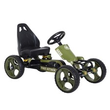 Pedal Go Kart Kids Ride On Racer Hand Brake EVA Tyres Adjsuatble Seat Green 
