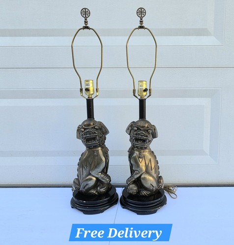 Vintage pair brass chinese - pair,