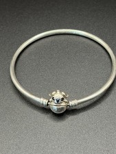 Authentic Pandora Disney Lilo & Stitch biting clasp silver bangle 